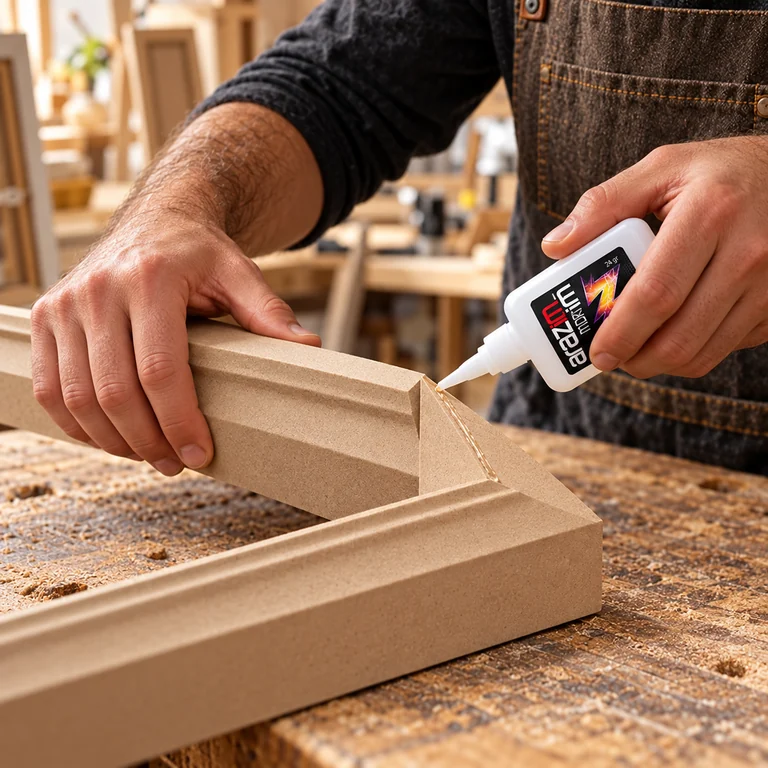 مونتاژ قاب تزئینی MDF با چسب فوری آرازیم A-102